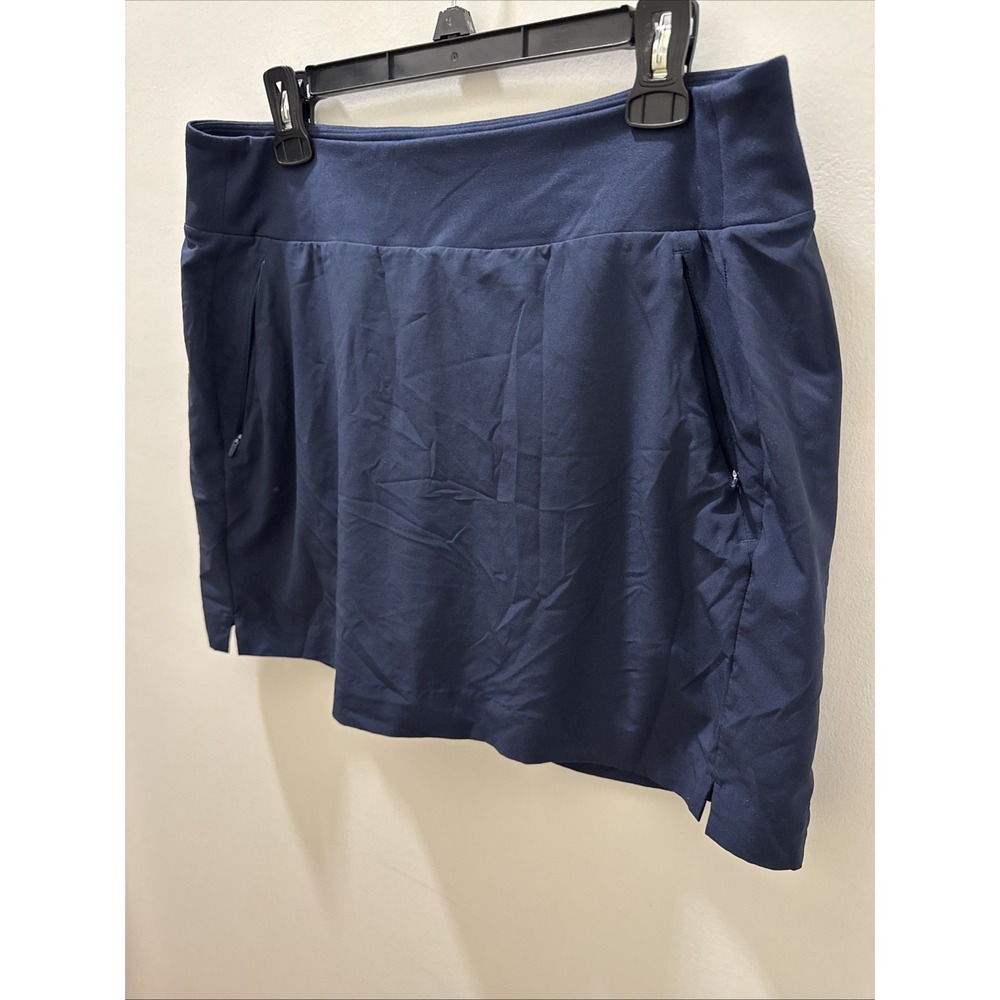 Athleta Soho Skort 14 NavyBlueSkirt Shorts Zip Pocket Lightweight Stretch Active